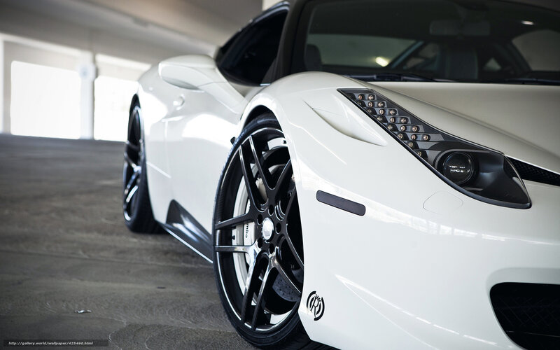 White Sports Car — Dramatic, Photograph, Car Wheel, Headlight
