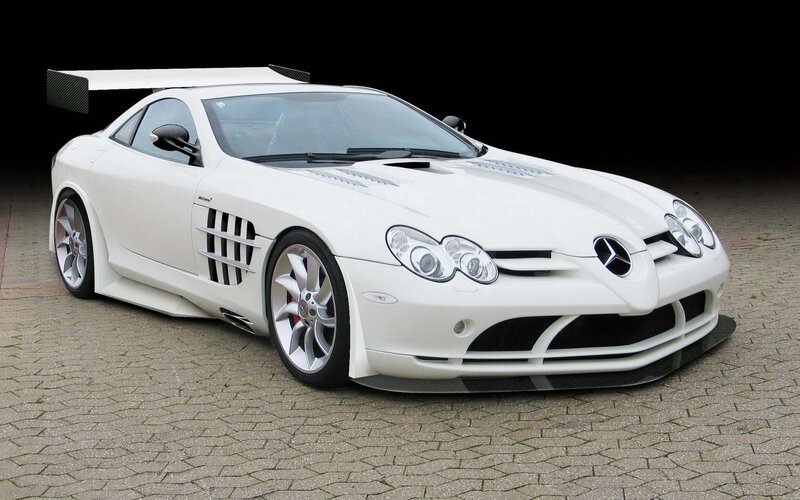 White Sports Car — Dramatic, Photograph, Carbon Fiber Wing, Silver Wheels