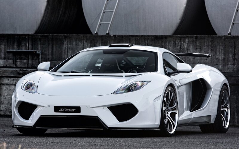 White Sports Car — Dramatic, Photograph, Concrete Wall, Ladder