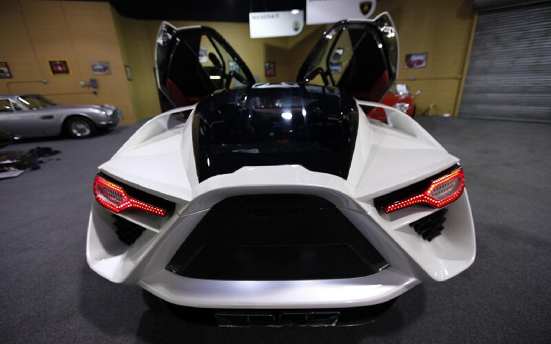 White Sports Car — Dramatic, Photograph, Doors