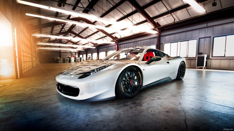 White Sports Car — Dramatic, Photograph, Garage, Tires