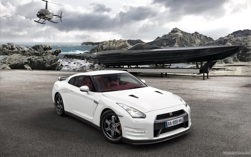 White Sports Car — Dramatic, Photograph, Helicopter