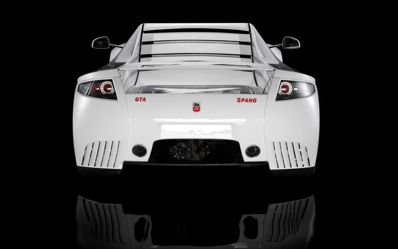White Sports Car — Dramatic, Photograph, Rear View