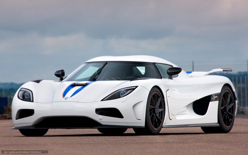 White Sports Car — Dramatic, Photograph, Tarmac, Clouds