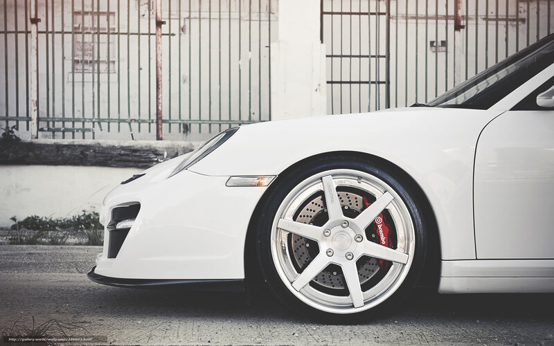 White Sports Car — Dramatic, Photograph, Wheel, Brake