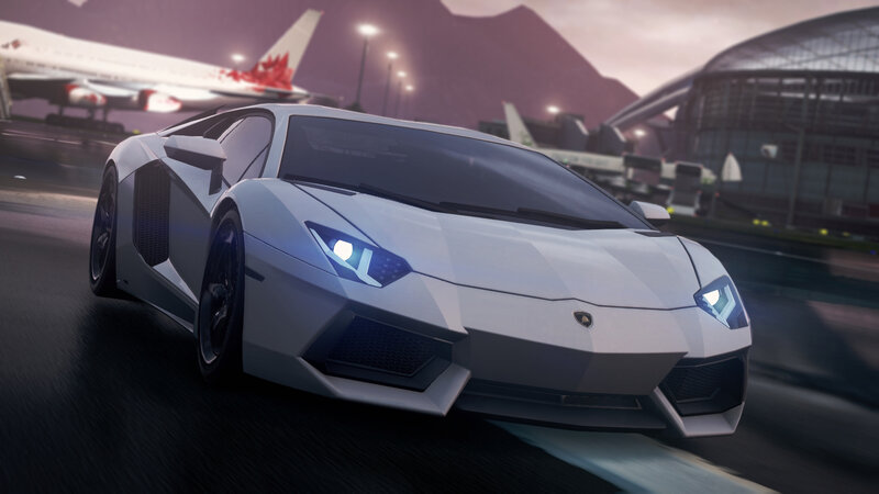 White Sports Car — Dramatic, Sunset, 3d Render, Airplane