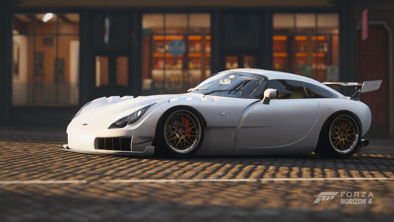 White Sports Car — Dramatic, Sunset, 3d Render, Building