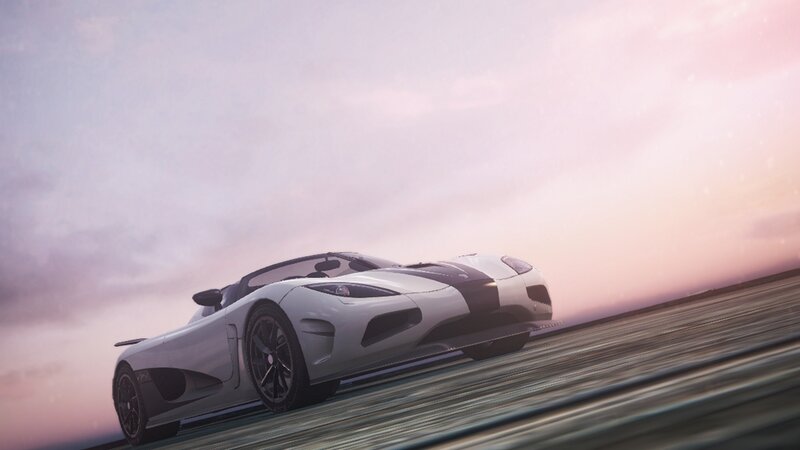 White Sports Car — Dramatic, Sunset, 3d Render, Sky