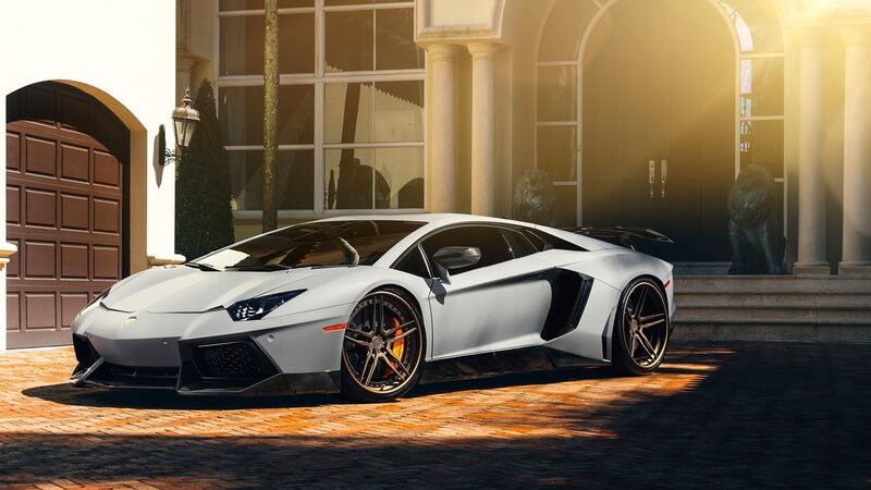 White Sports Car — Dramatic, Sunset, Photograph, House