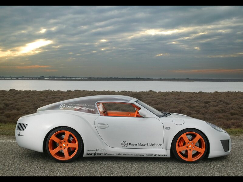 White Sports Car — Dramatic, Sunset, Photograph, Lake