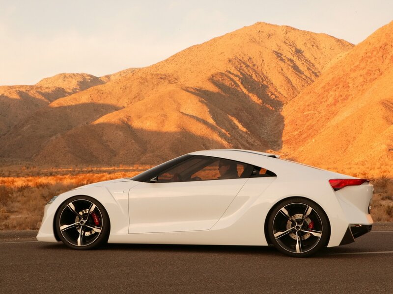 White Sports Car — Dramatic, Sunset, Photograph, Mountains, Road, Driver
