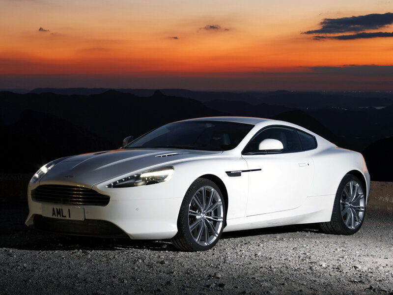 White Sports Car — Dramatic, Sunset, Photograph, Mountains
