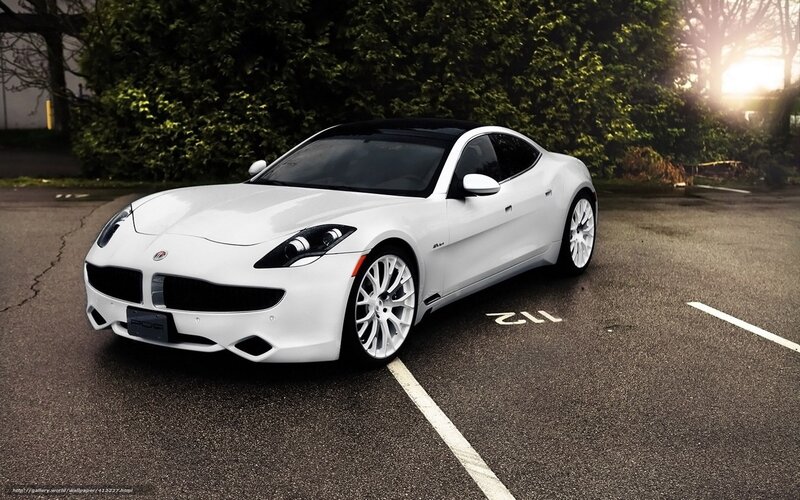 White Sports Car — Dramatic, Sunset, Photograph, Parking Lot, Trees