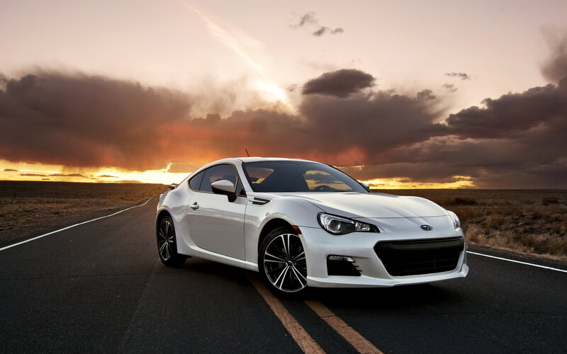 White Sports Car — Dramatic, Sunset, Photograph, Road, Sky