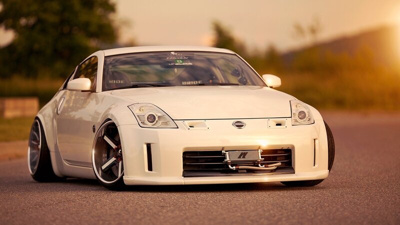 White Sports Car — Dramatic, Sunset, Photograph, Road, Trees
