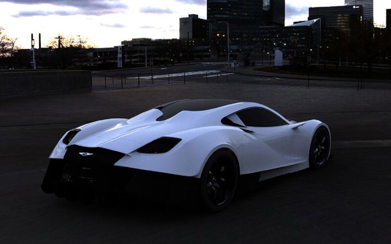 White Sports Car — Dramatic, Sunset