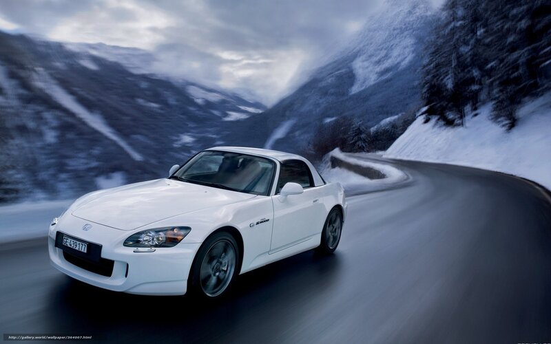White Sports Car — Dramatic, Winter, Photograph, Snowy Mountains