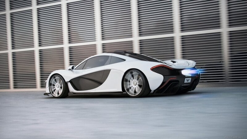 White Sports Car — Dynamic, 3d Render, Building