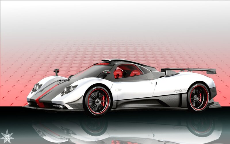 White Sports Car — Dynamic, 3d Render, Red Interior