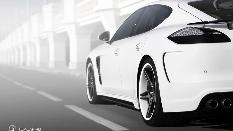 White Sports Car — Dynamic, 3d Render, Road, Tires, Black