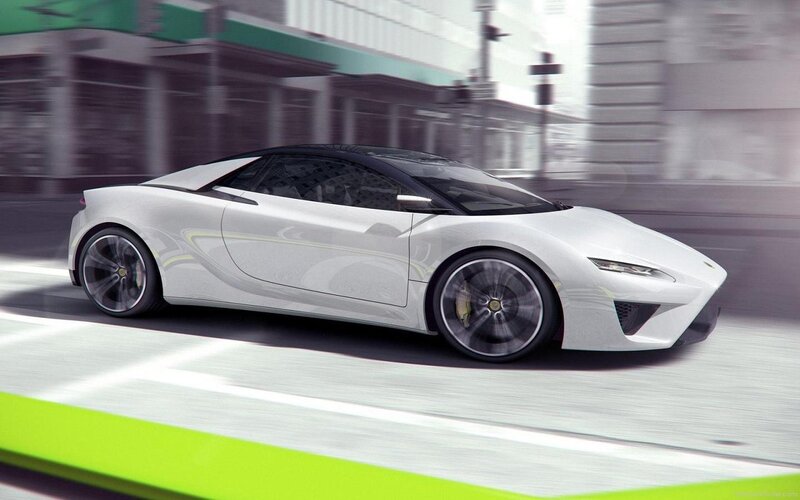 White Sports Car — Dynamic, Afternoon, 3d Render, City Street