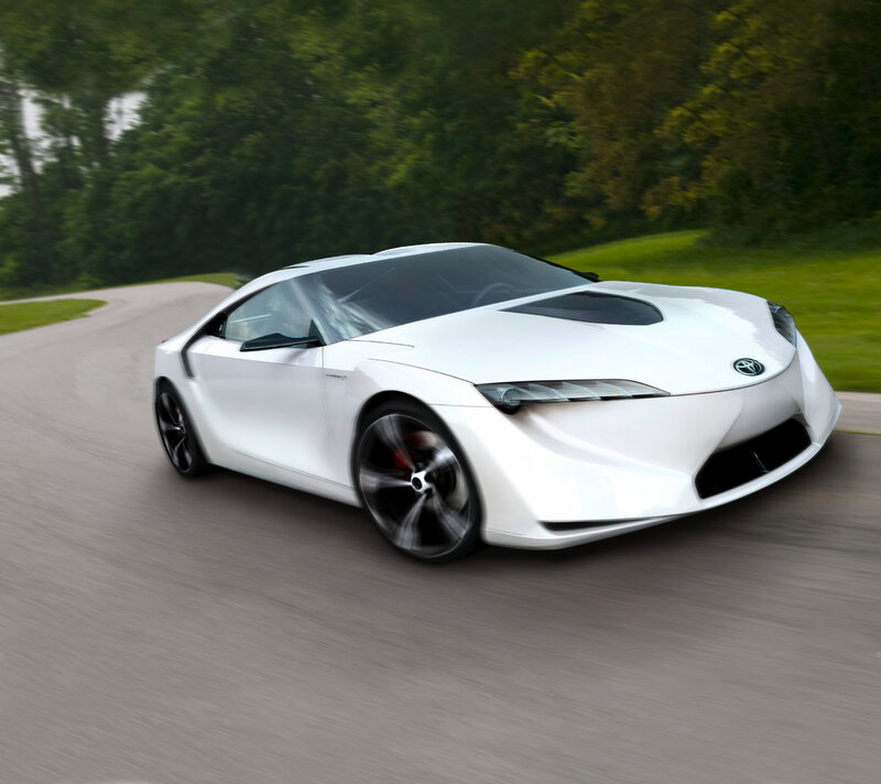 White Sports Car — Dynamic, Afternoon, 3d Render, Road