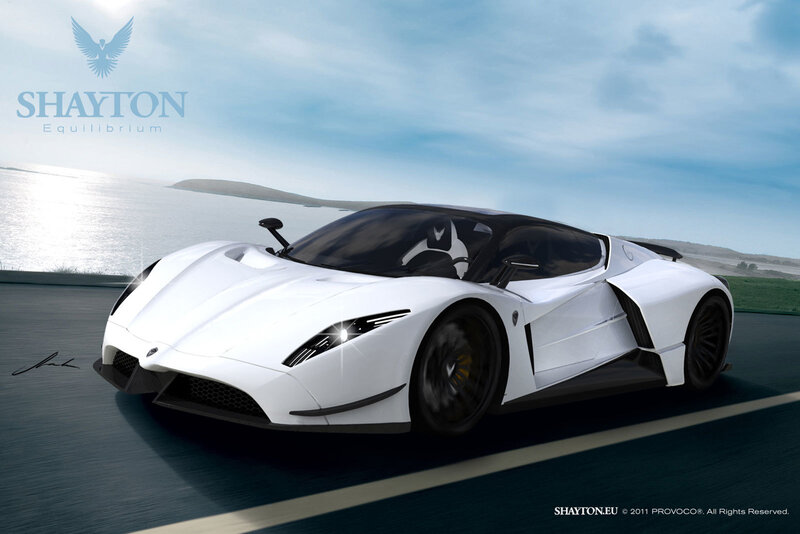 White Sports Car — Dynamic, Afternoon, Digital Art