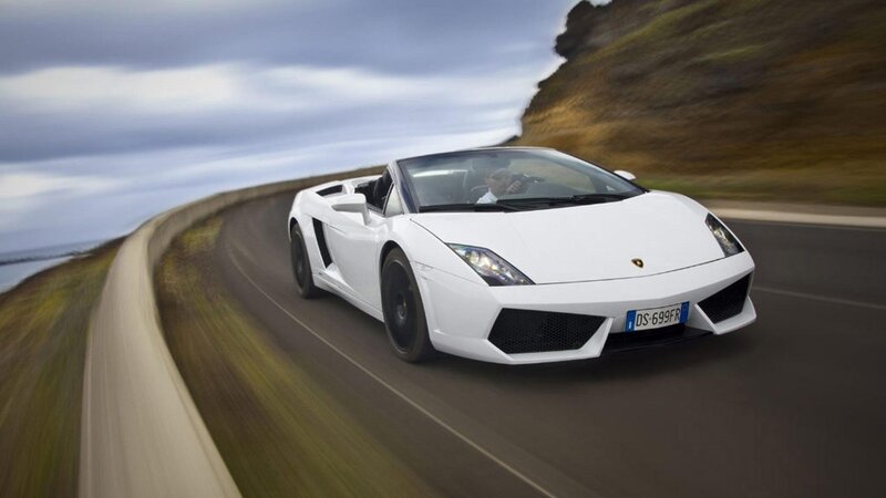 White Sports Car — Dynamic, Afternoon, Photograph, Driver, Road, Cliff