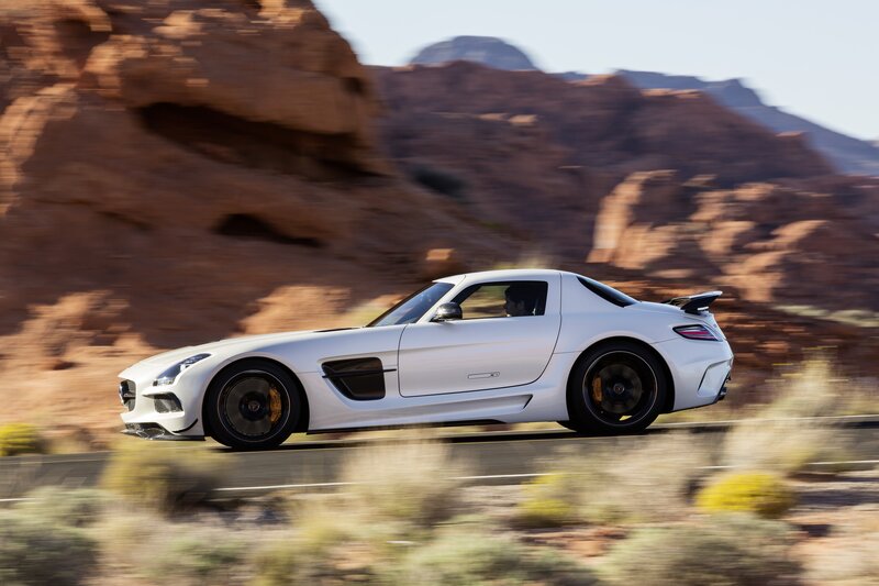 White Sports Car — Dynamic, Afternoon, Photograph, Road, Rock Formations, Black