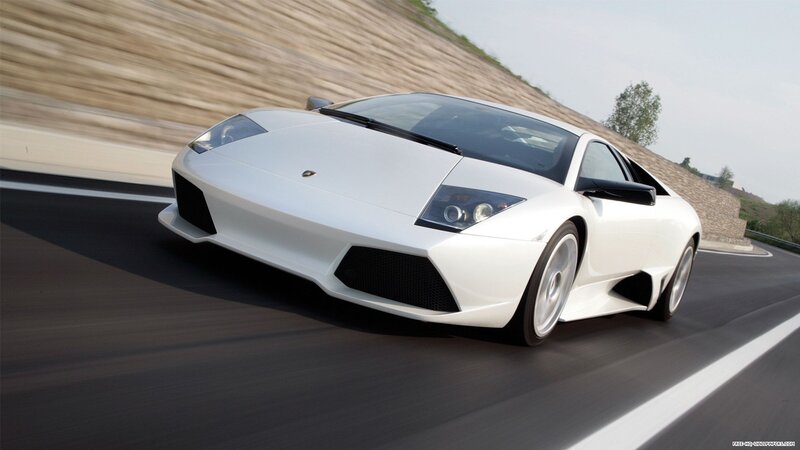 White Sports Car — Dynamic, Afternoon, Photograph, Road, Stone Wall