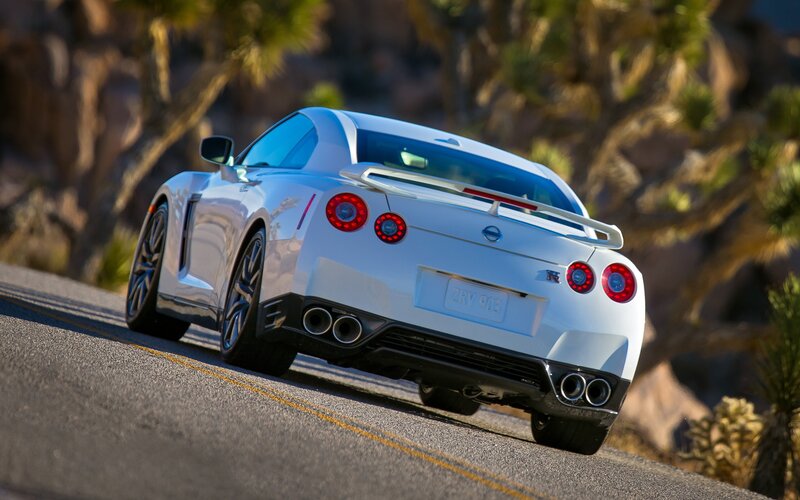 White Sports Car — Dynamic, Afternoon, Photograph, Road, Trees, Desert