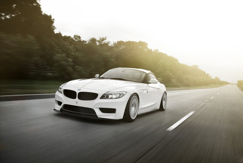 White Sports Car — Dynamic, Afternoon, Photograph, Road, Trees, Sunlight