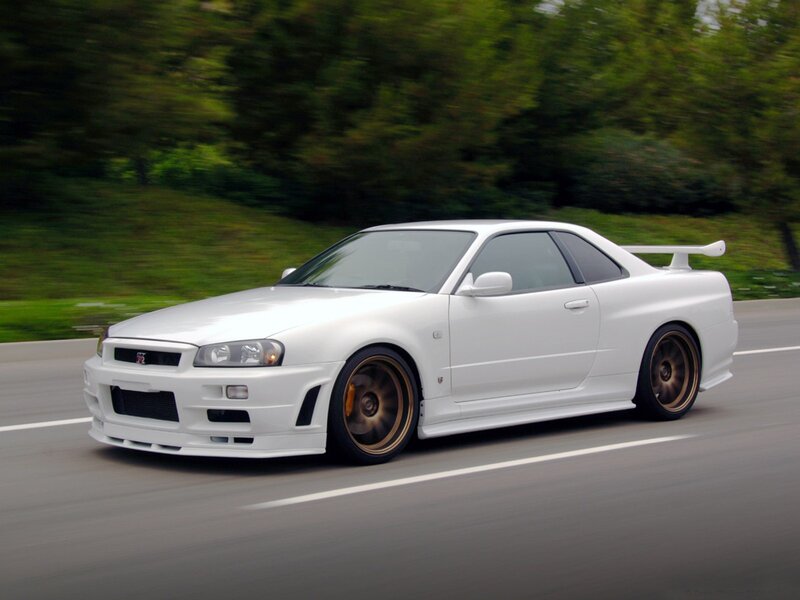 White Sports Car — Dynamic, Afternoon, Photograph, Road, Trees, Wheels