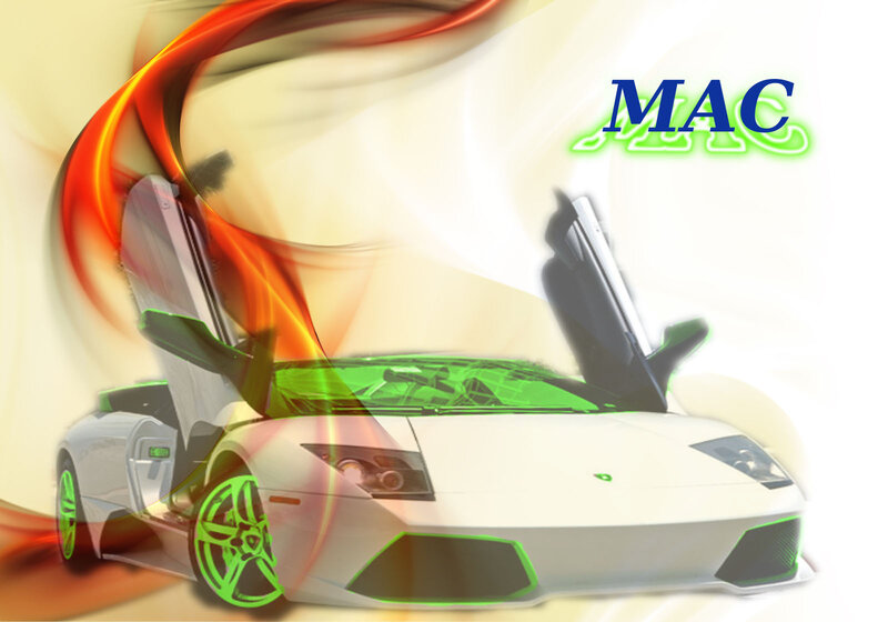 White Sports Car — Dynamic, Digital Art, Flames