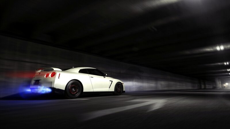 White Sports Car — Dynamic, Night, 3d Render