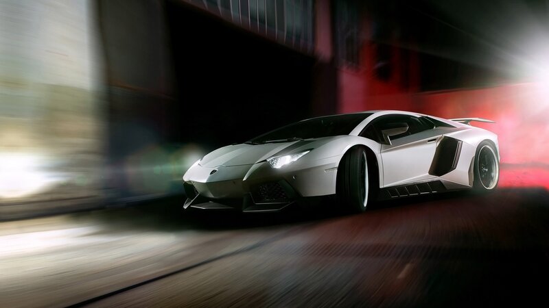 White Sports Car — Dynamic, Night, 3d Render, Tunnel