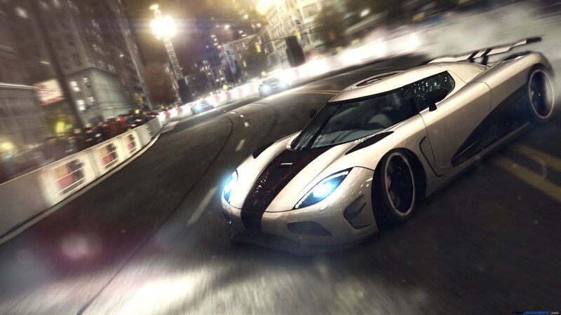 White Sports Car — Dynamic, Night, Digital Art