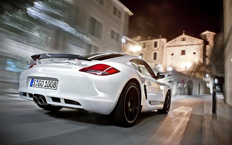 White Sports Car — Dynamic, Night, Photograph, Building, Street