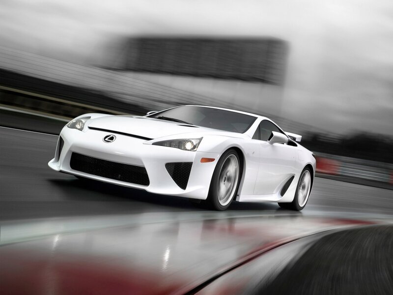 White Sports Car — Dynamic, Photograph, Race Track, Sky