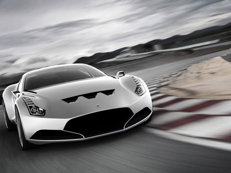 White Sports Car — Dynamic, Photograph