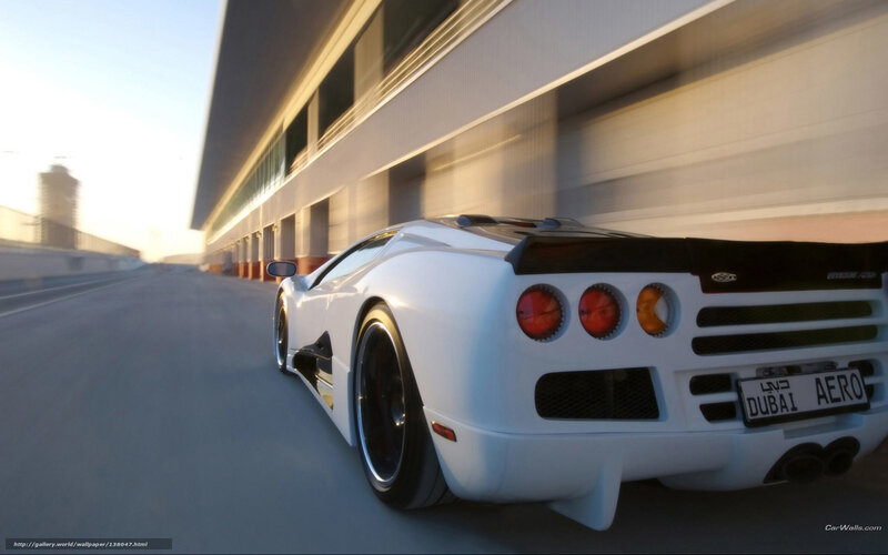 White Sports Car — Dynamic, Sunset, 3d Render
