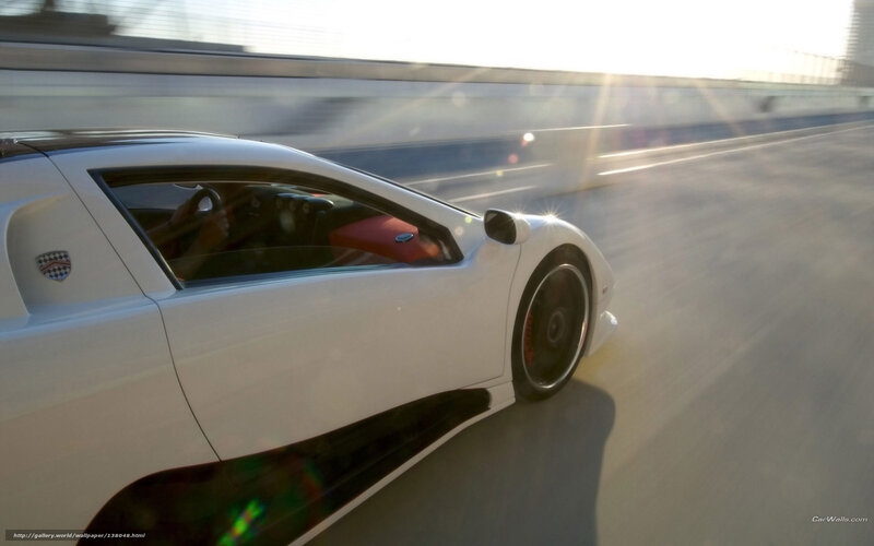 White Sports Car — Dynamic, Sunset, Photograph