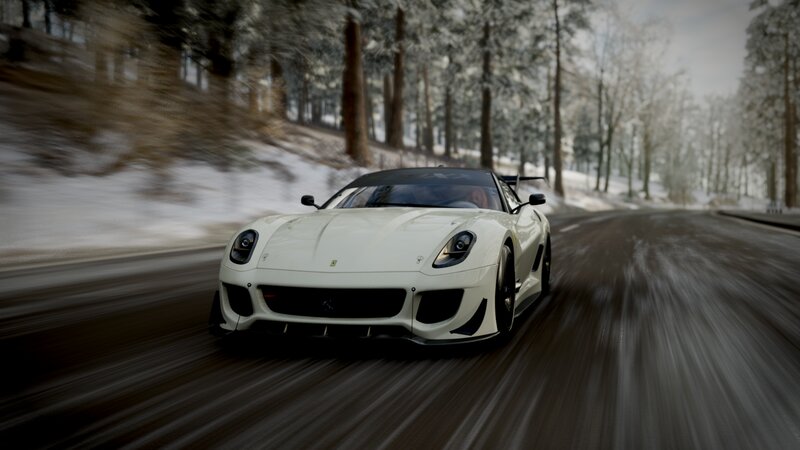 White Sports Car — Dynamic, Winter, 3d Render