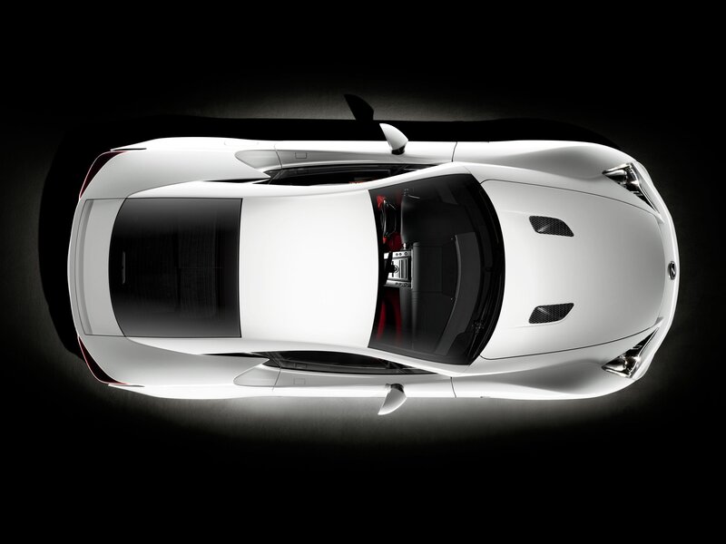 white sports car from above