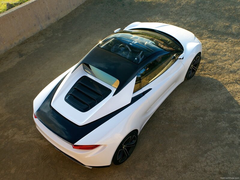 white sports car from above