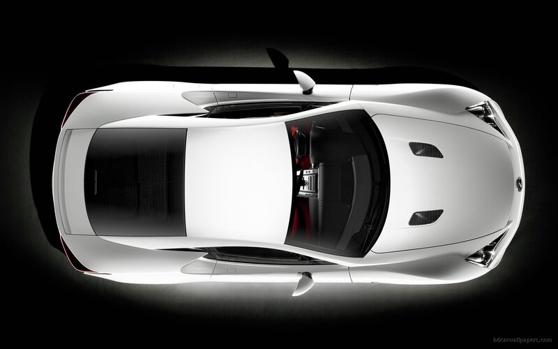 white sports car from above