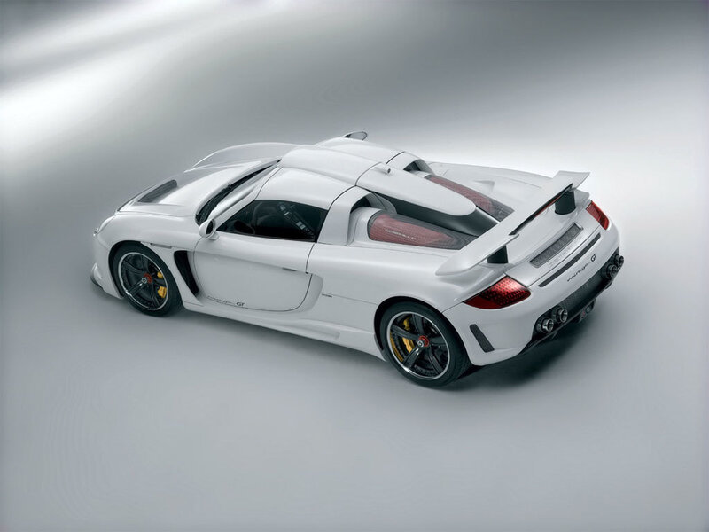 white sports car from above