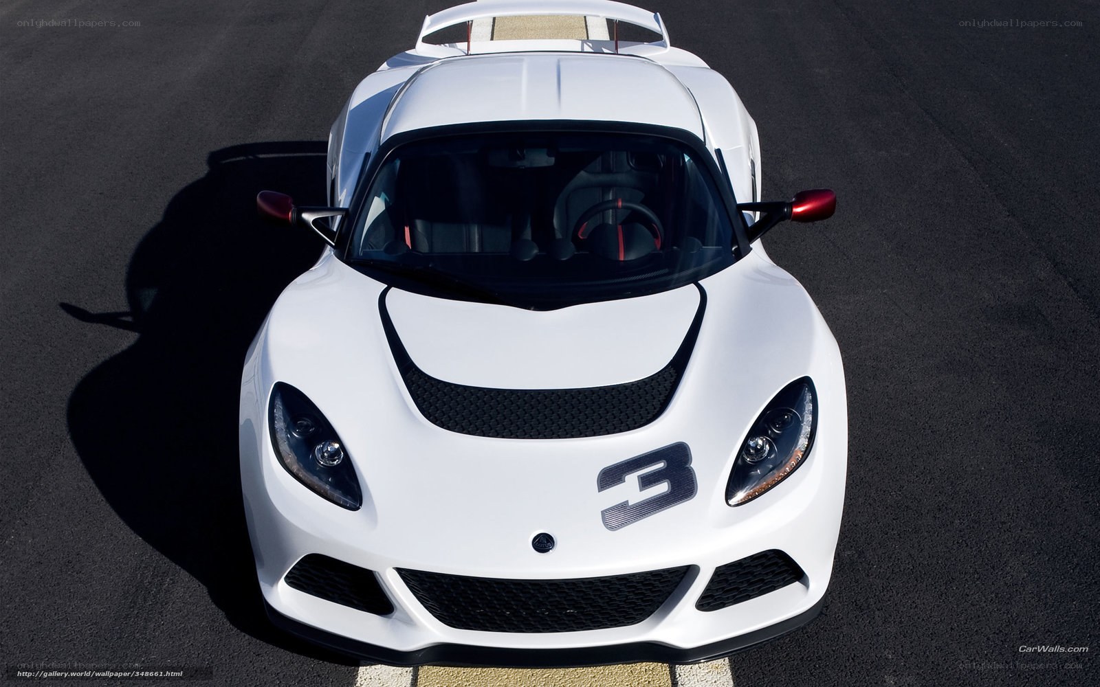 white sports car from above