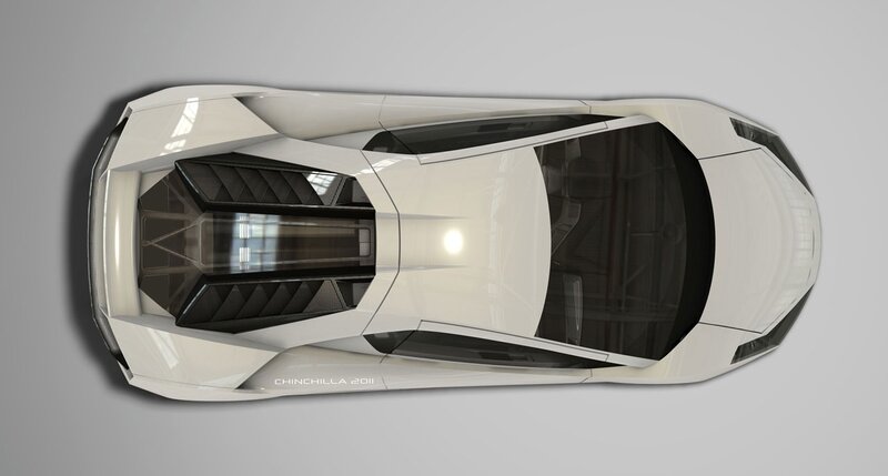 white sports car from above