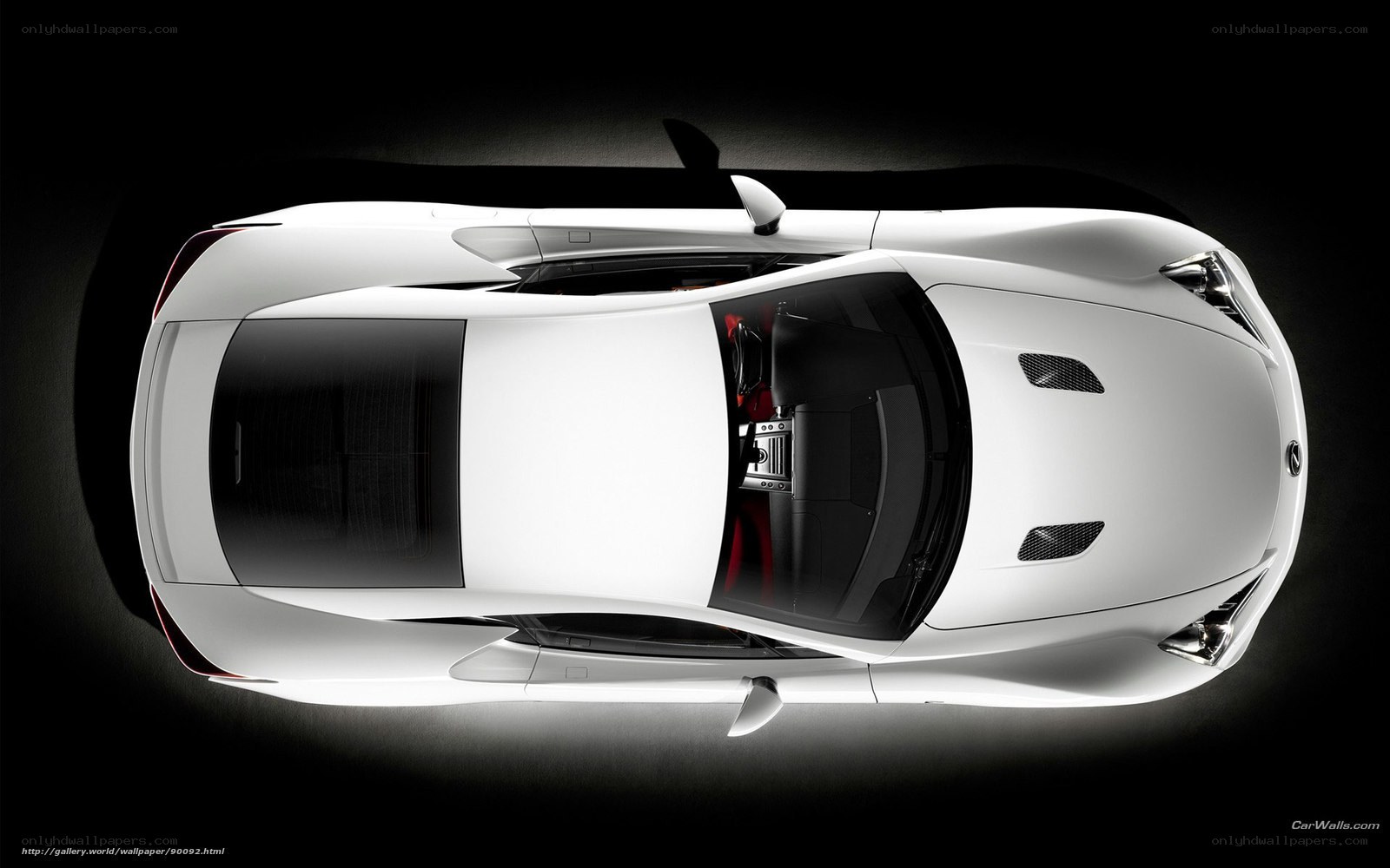 white sports car from above